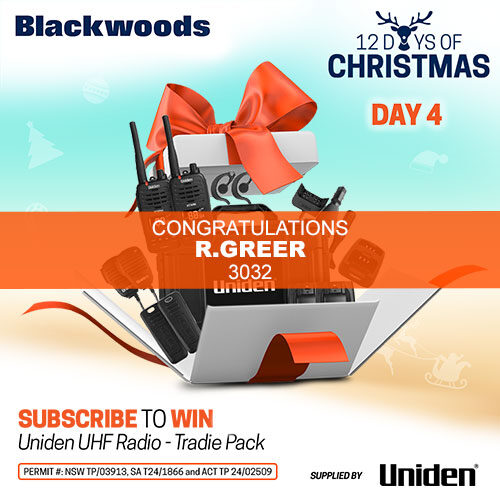 Congratulations to R.Greer our Day Four Winner! Congratulations to R.Greer our Day Four Winner!